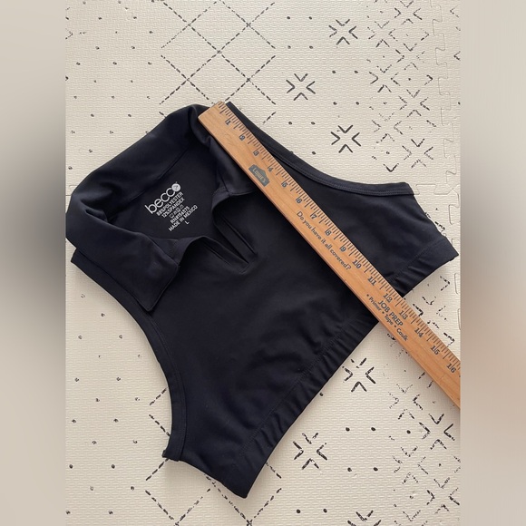Becco collar black crop top/ sports bra L‎ - Picture 5 of 6